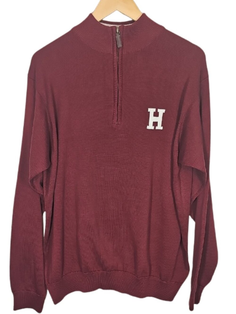 Harvard University The Coop Quarter-Zip Sweater Crimson Men's XXL Academia